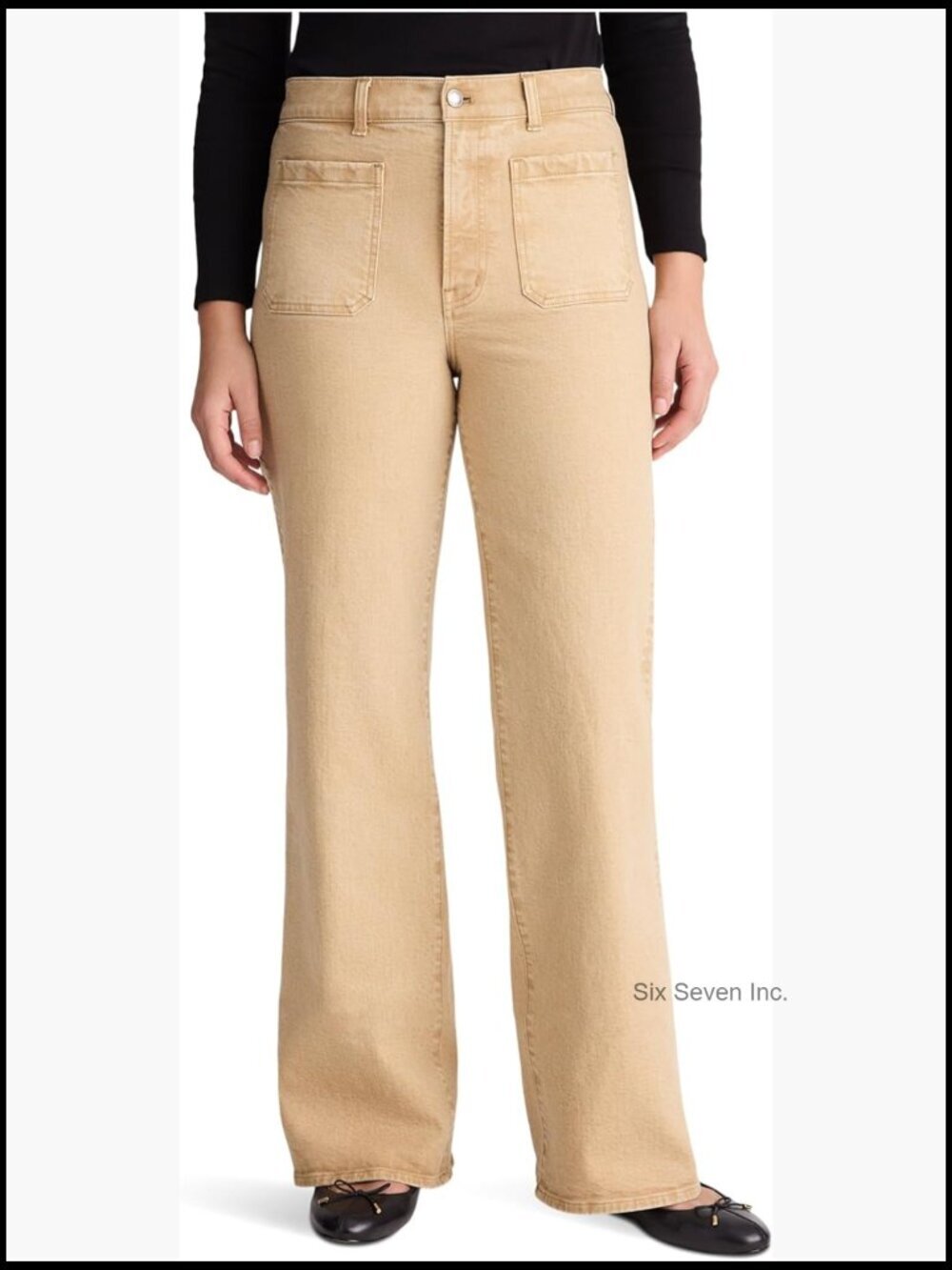 Women's Wide-Leg Pants with Belt Loops and Zip Fly
